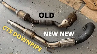 VW Jetta 1.4 tsi CTS downpipe install and sound clips!