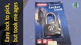 (picking 534) Simple and easy ABUS padlock picked - it took me ages (thanks William for the lock)