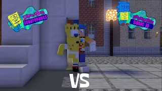 SpongeBob Theme song in Minecraft vs SBS10 intro Parody Comparison