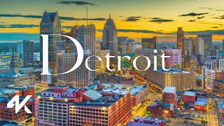 Detroit Scenic Relaxation 4K Drone Video 2023 - Detroit, State of Michigan, USA