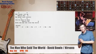 🎸 The Man Who Sold The World - David Bowie / Nirvana MAIN Guitar Backing Track with chords / lyrics