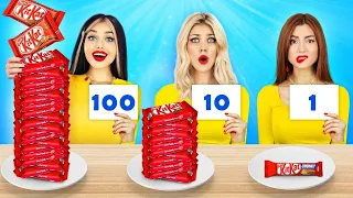 100 Layers Chocolate Food Challenge | Best Cooking War for 24 HRS by RATATA COOL