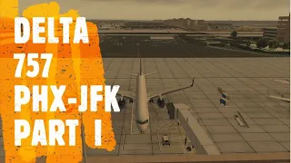 X Plane 11 - Flight Factor 757 v2 | DELTA 423 Pt 1: Preflight Tutorial: Cold/Dark, FMC programming.