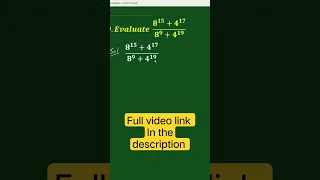 Evaluate A Nice Exponential Expressions | mathematics Olympiad #shorts #olympiad #maths #mathematics