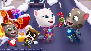 TALKING TOM GOLD RUN - Hyper Tom vs Cyber Angela vs Cowboy vs Raccoon Robber (Gameplay)