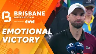 Dimitrov holds back tears after drought-breaking title win - Brisbane International | WWOS