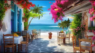 Positive Jazz at Seaside Cafe Ambience with Smooth Bossa Nova Piano & Ocean Waves for Relax, Work