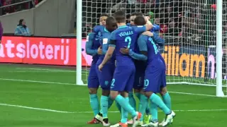 Vincent Janssen penalty vs England - Wembley - 29th March 2016