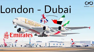 Infinite Flight 24.2 Timelapse - London (LHR) to Dubai (DXB) | Emirates A380
