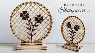 DIY Showpiece with Popsicle sticks and Bamboo sticks | Handmade Home Decoration Ideas
