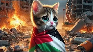 Kucing Imut Nyanyi Atuna Tufuli dengan Lirik Lagu Palestina