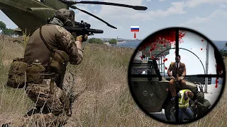 Ukrainian snipers kill Putin's extremist battalion. Successfully assisted Ukrainian civilians -ARMA3