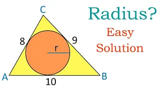 Given a Circle Inscribed in a Triangle, Find the Radius of the Circle.