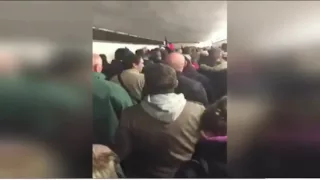 French fans sing National Anthem  La Marseillaise    Evacuation from Stade de France   Paris Attack