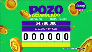 SORTEO PATAGONIA TELEBINGO Nº 248 / 17-07-22 - LOTERIA LA NEUQUINA