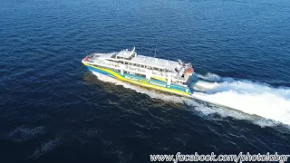 Aerial (drone) video - HSC Supercat sailing from Piraeus !