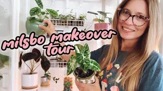 IKEA Greenhouse Cabinet Makeover Part Two | Milsbo Tall Houseplant Tour | Hoya, Alocasia & more!