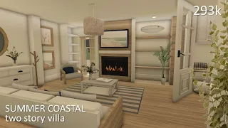 BLOXBURG : summer COASTAL two story villa 293k | speedbuild + tour | Leqhhx