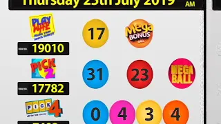 NLCB ONLINE DRAW RESULTS Thursday 25th Jul 2019