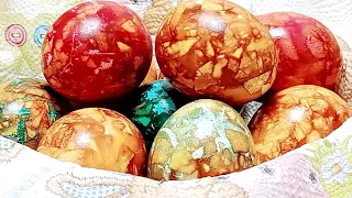 How to BEAUTIFULLY paint EASTER EGGS in onion husks I MARBLE Easter EGGS I EASTER 2022