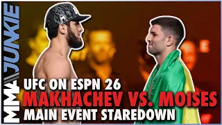 Islam Makhachev, Thiago Moises have friendly faceoff | UFC on ESPN 26