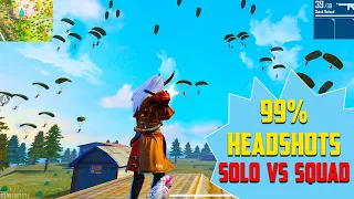 90% Headshot 🎯 Grandmaster Lobby | Solo Vs Squad Full Gameplay | Garena Free Fire