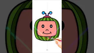Cocomelon Logo drawing 🍉🍉🍉🍉! #howto #drawing #cocomelon #kids #art #shorts