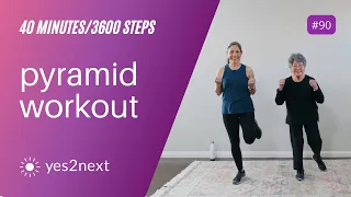 40 minute Pyramid Walking Workout | 3600 steps | Seniors, beginners