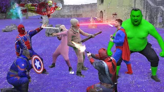 Superheroes VS Aliens On Alien Planet