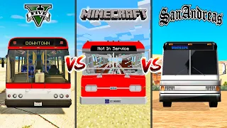 Minecraft Big Bus vs GTA 5 Big Bus vs GTA San Andreas Big Bus - which is best?