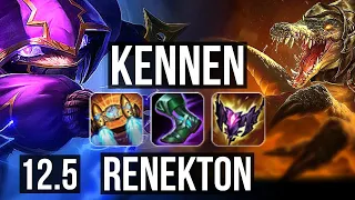 KENNEN vs RENEKTON (TOP) | Rank 2, 14/3/7, Dominating | KR Challenger | 12.5