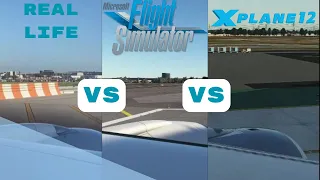 MSFS 2020 vs X-Plane 12 vs Real Life! Takeoff from LAX