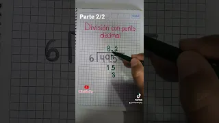 División con punto decimal #aprendeencasa #aprendizaje #youtubeshorts #matefacil #matematicas #math