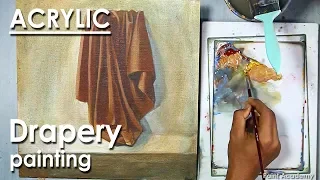 How to Paint Folds in Fabric in Acrylic (Drapery Painting)