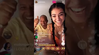 Malu Trevejo answering questions with her boyfriend on Instagram live