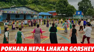 Aug - 16 - 2023 // POKHARA NEPAL LHAKAR GORSHEY // TIBETAN CIRCLE DANCE //LHAKAR SANG EVERYONE 🙏