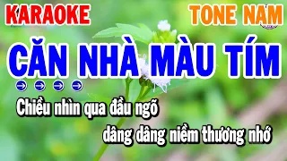 Căn Nhà Màu Tím Karaoke Tone Nam ( Dm ) Nhạc Sống Trữ Tình Mới | Thanh Hải Organ