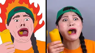 짜장면 떡볶이 먹방 Black Noodle TTeokbokki Mukbang DONA Drawing Meme