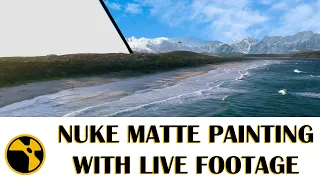 NUKE  :  Matte Painting with Live Footage compositing Tutorial