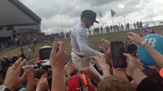 Formula 1 Silverstone 2017 Lewis Hamilton Crowd Surfing