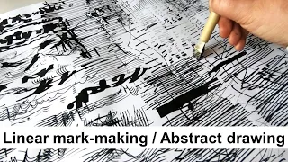 Linear mark-making / Abstract ink drawing / New drawing tools