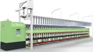 Rieter F15 / F35 Roving frame doffing process original animations #rieter #rovingframemachine