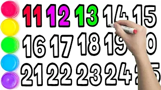 Let's Learn How to draw numbers 11 to 25 Easy Step by Step for Children - Ks Art