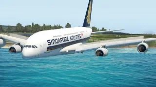 A380 Passing Runway Emergency Landing - X-Plane 11