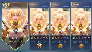 TOP GLOBAL BEATRIX NEW 1 HIT BUILD AND EMBLEM 2024!! (must try)