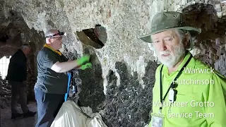 Making repairs to the Crystal Grotto at Painshill