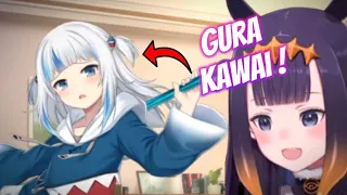 Ina react to Gura’s voice and can’t resist her “Cuteness” 【Hololive】