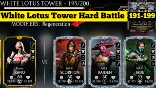 White lotus Tower Hard Battle 191-199 Fight + Reward MK Mobile