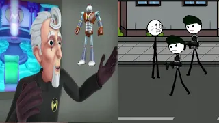 Vir the robot Boy Animation vs. Arcade Games