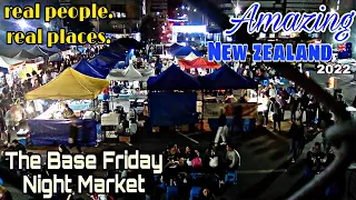 Walk| Base Friday Night Market in Hamilton City| Amazing New Zealand 🇳🇿